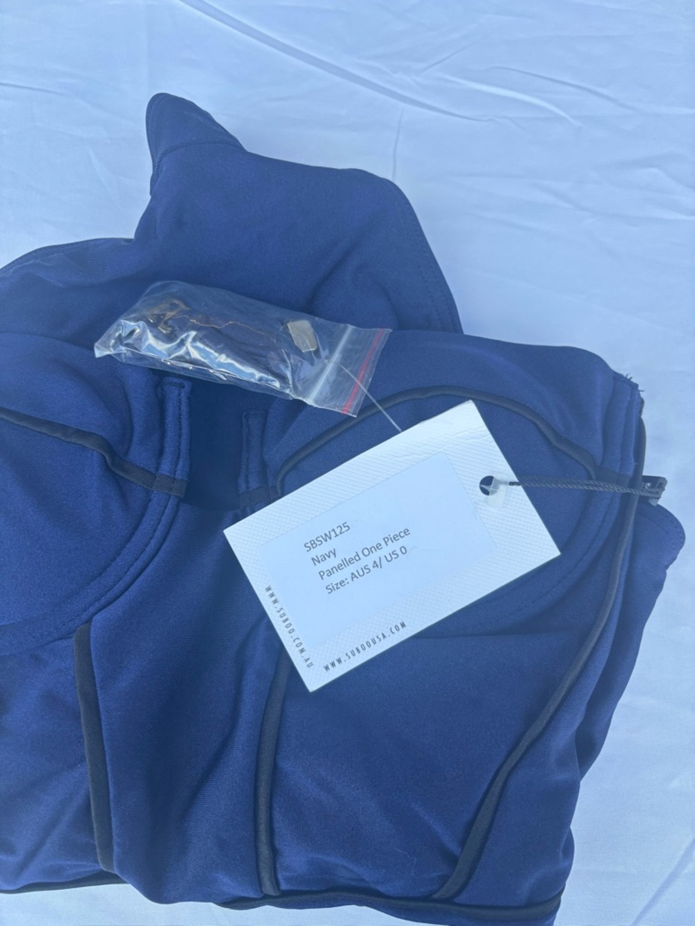 Suboo Navy and Black Paneled One Piece Swimsuit NWT size 0 - Picture 7 of 8